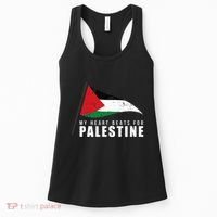 My Heart Beats For Palestine Gaza Peace Middle East Women's Tank Top thumb 0