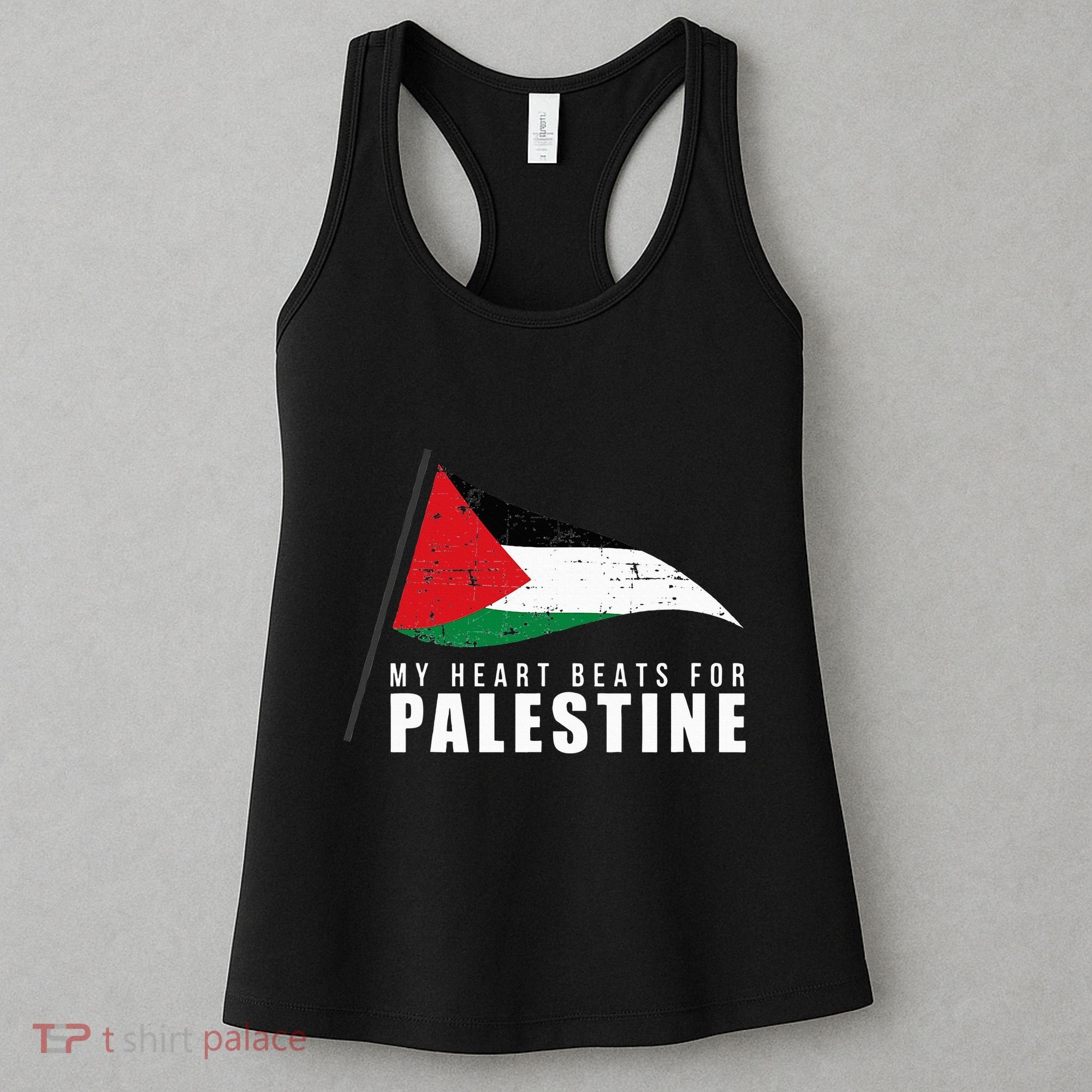 My Heart Beats For Palestine Gaza Peace Middle East Women's Tank Top