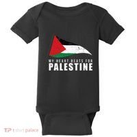 My Heart Beats For Palestine Gaza Peace Middle East Baby Bodysuit thumb 0
