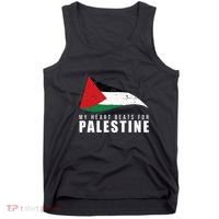 My Heart Beats For Palestine Gaza Peace Middle East Tank Top thumb 0