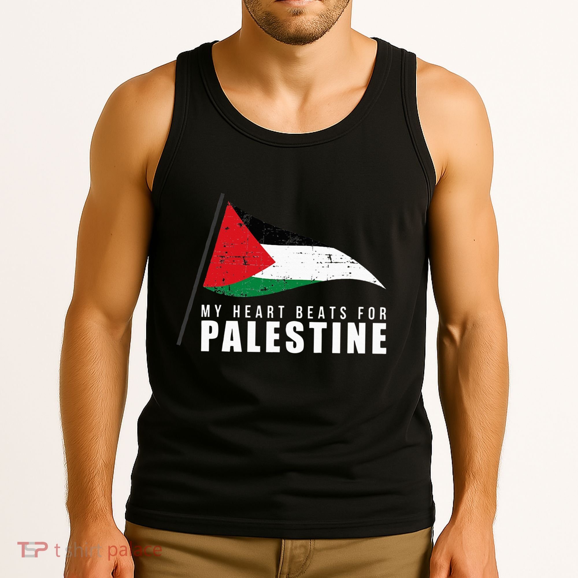 My Heart Beats For Palestine Gaza Peace Middle East Tank Top
