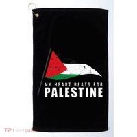 My Heart Beats For Palestine Gaza Peace Middle East Golf Towel thumb 0