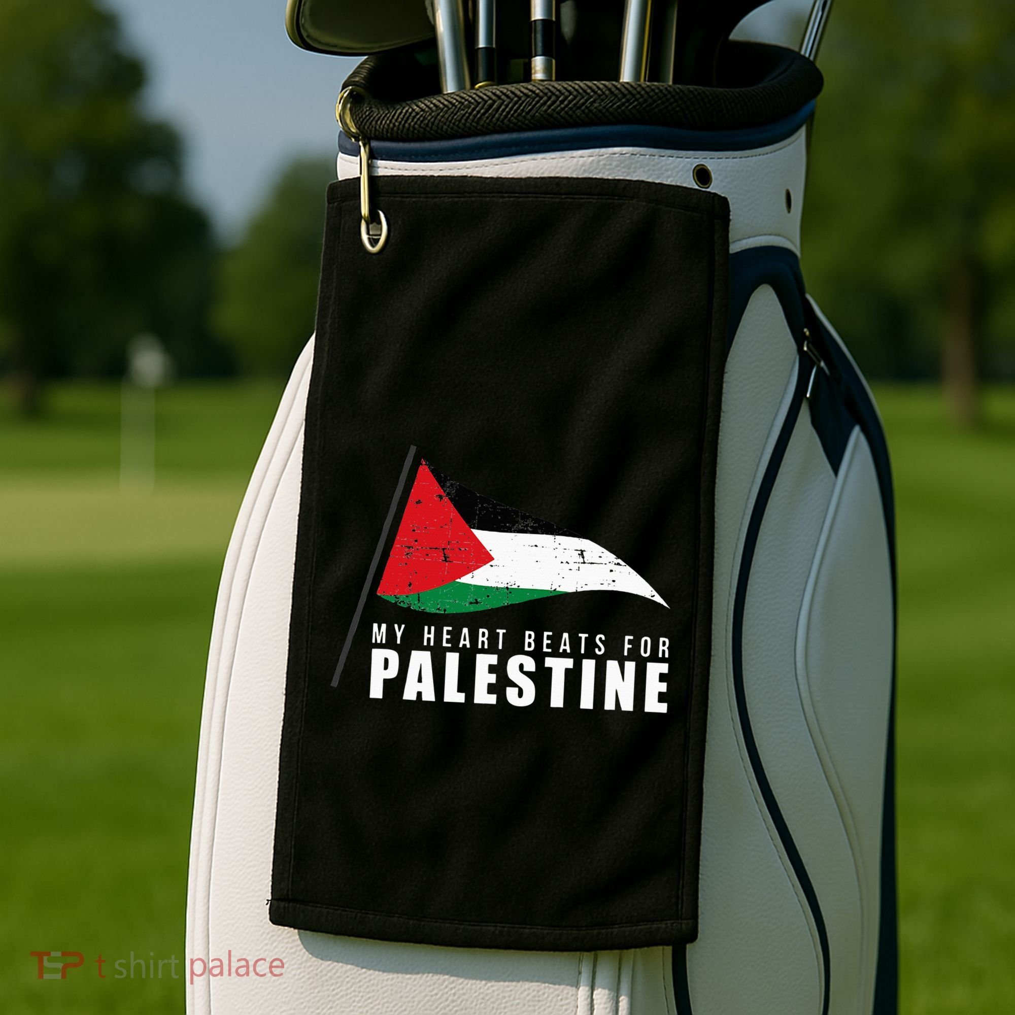 My Heart Beats For Palestine Gaza Peace Middle East Golf Towel