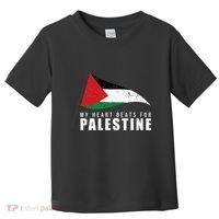 My Heart Beats For Palestine Gaza Peace Middle East Toddler T-Shirt thumb 0