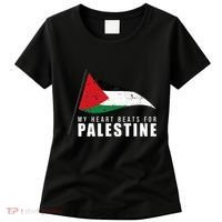 My Heart Beats For Palestine Gaza Peace Middle East Women's T-Shirt thumb 0
