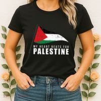 My Heart Beats For Palestine Gaza Peace Middle East Women's T-Shirt thumb 2