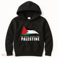 My Heart Beats For Palestine Gaza Peace Middle East Kids Hoodie thumb 0