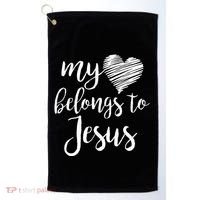My Heart Belongs To Jesus Golf Towel thumb 0