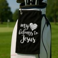 My Heart Belongs To Jesus Golf Towel thumb 2