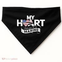 My Heart Belongs To A Marine USA-Made Doggie Bandana thumb 0