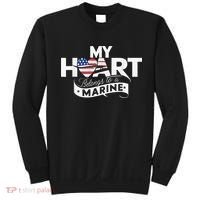 My Heart Belongs To A Marine Sweatshirt thumb 0