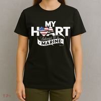 My Heart Belongs To A Marine T-Shirt thumb 4