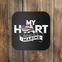 My Heart Belongs To A Marine Coaster thumb 0