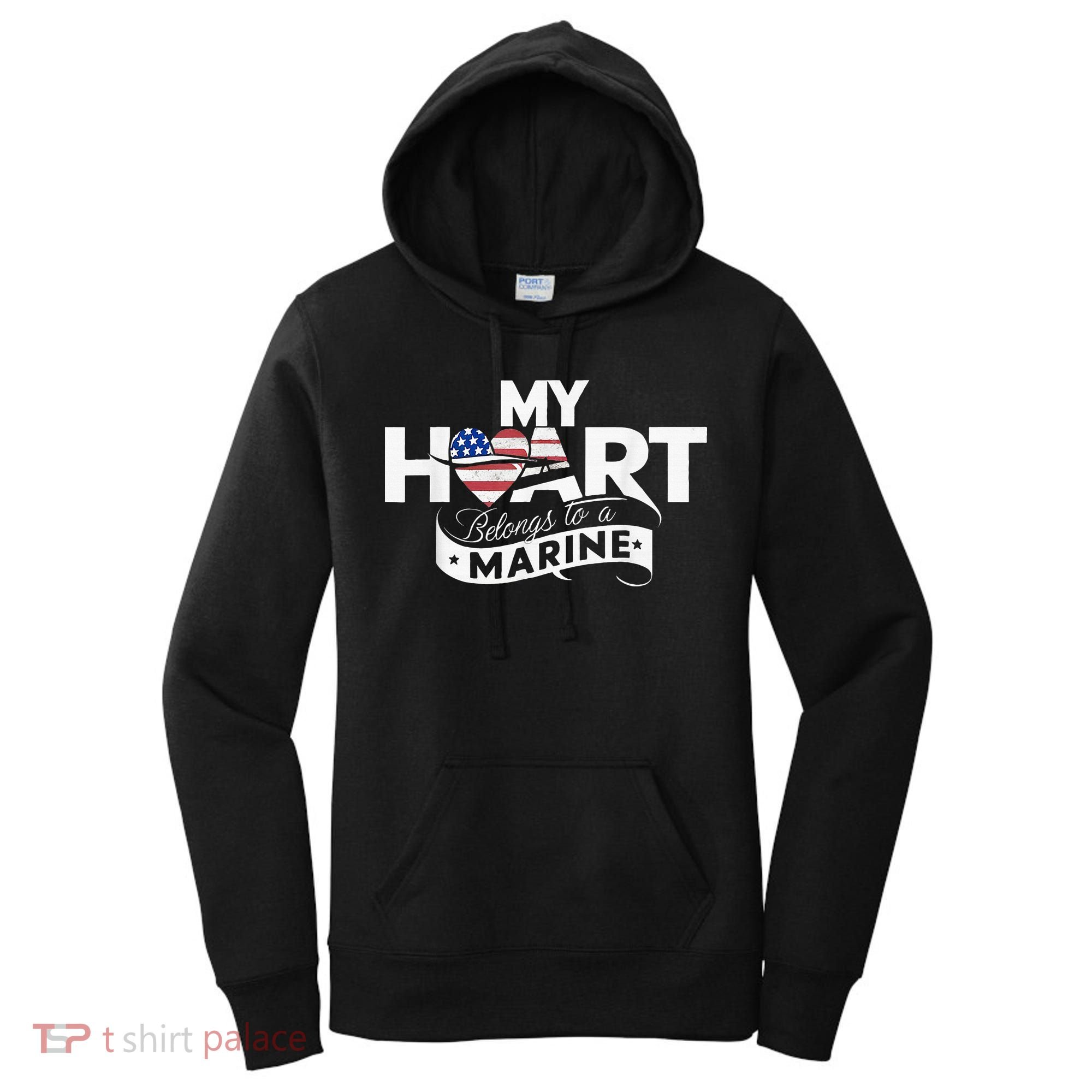 My Heart Belongs To A Marine Women's Hoodie