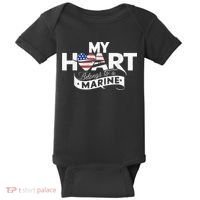 My Heart Belongs To A Marine Baby Bodysuit thumb 0