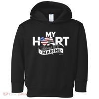 My Heart Belongs To A Marine Toddler Hoodie thumb 0