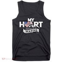 My Heart Belongs To A Marine Tank Top thumb 0