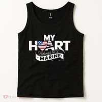 My Heart Belongs To A Marine Tank Top thumb 2