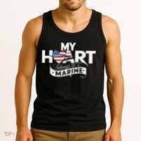 My Heart Belongs To A Marine Tank Top thumb 3