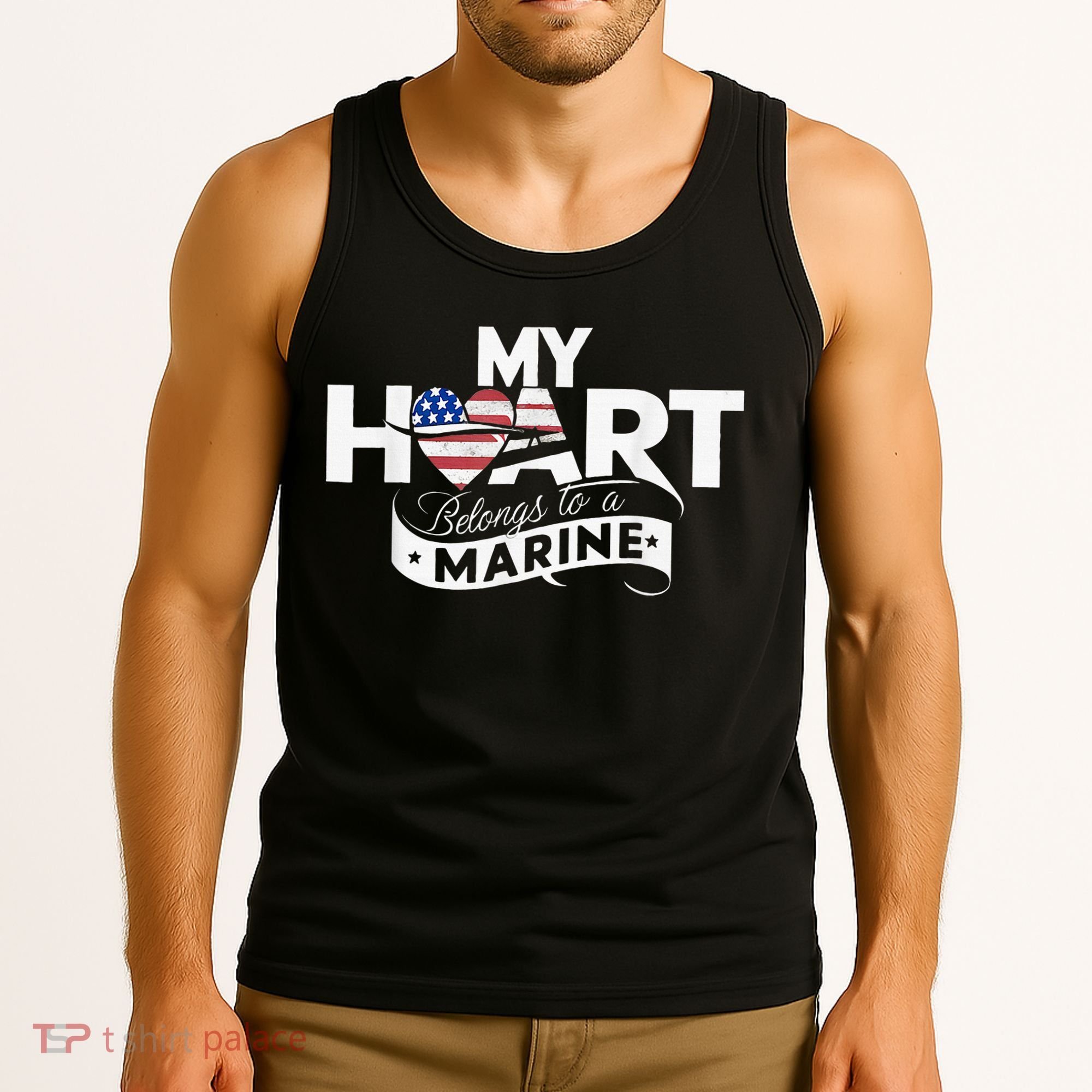 My Heart Belongs To A Marine Tank Top