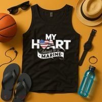My Heart Belongs To A Marine Tank Top thumb 4