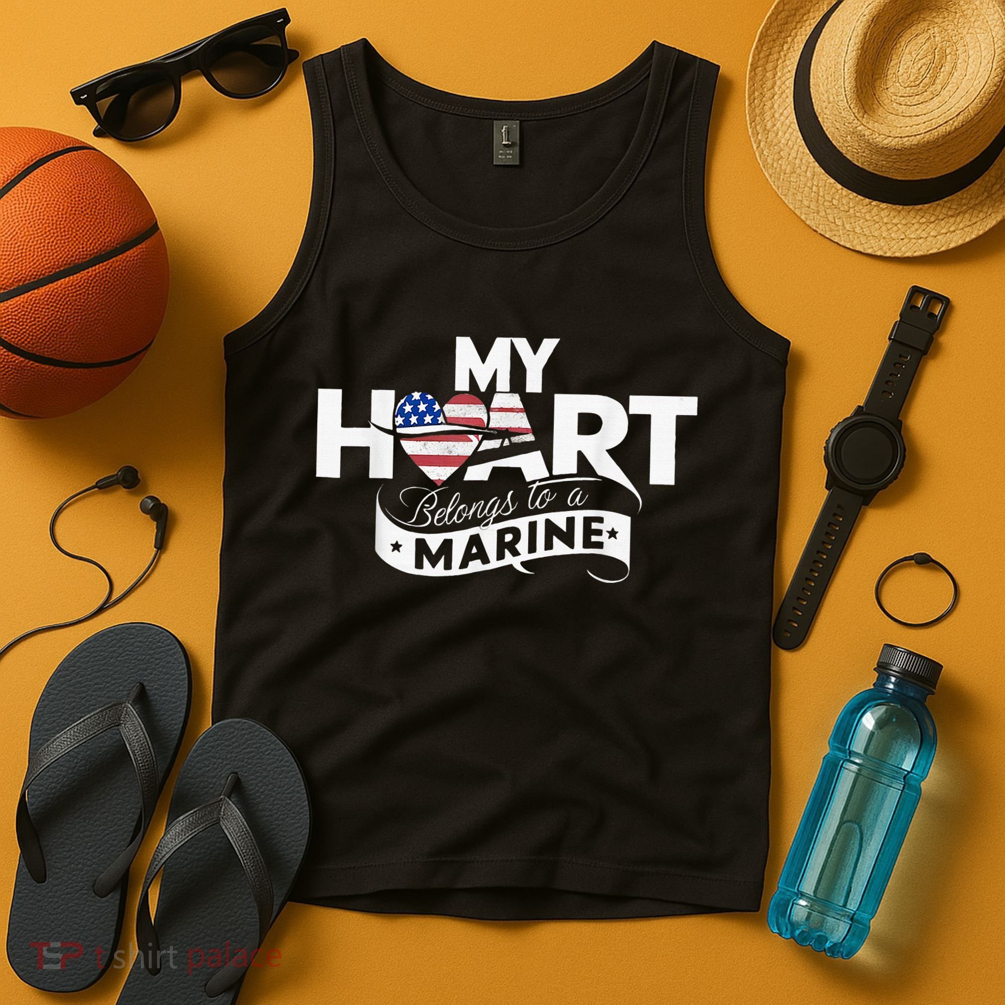 My Heart Belongs To A Marine Tank Top