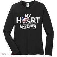 My Heart Belongs To A Marine Women's Long Sleeve Shirt thumb 0