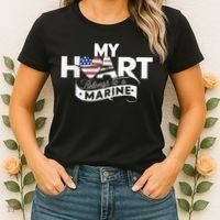 My Heart Belongs To A Marine Women's T-Shirt thumb 2