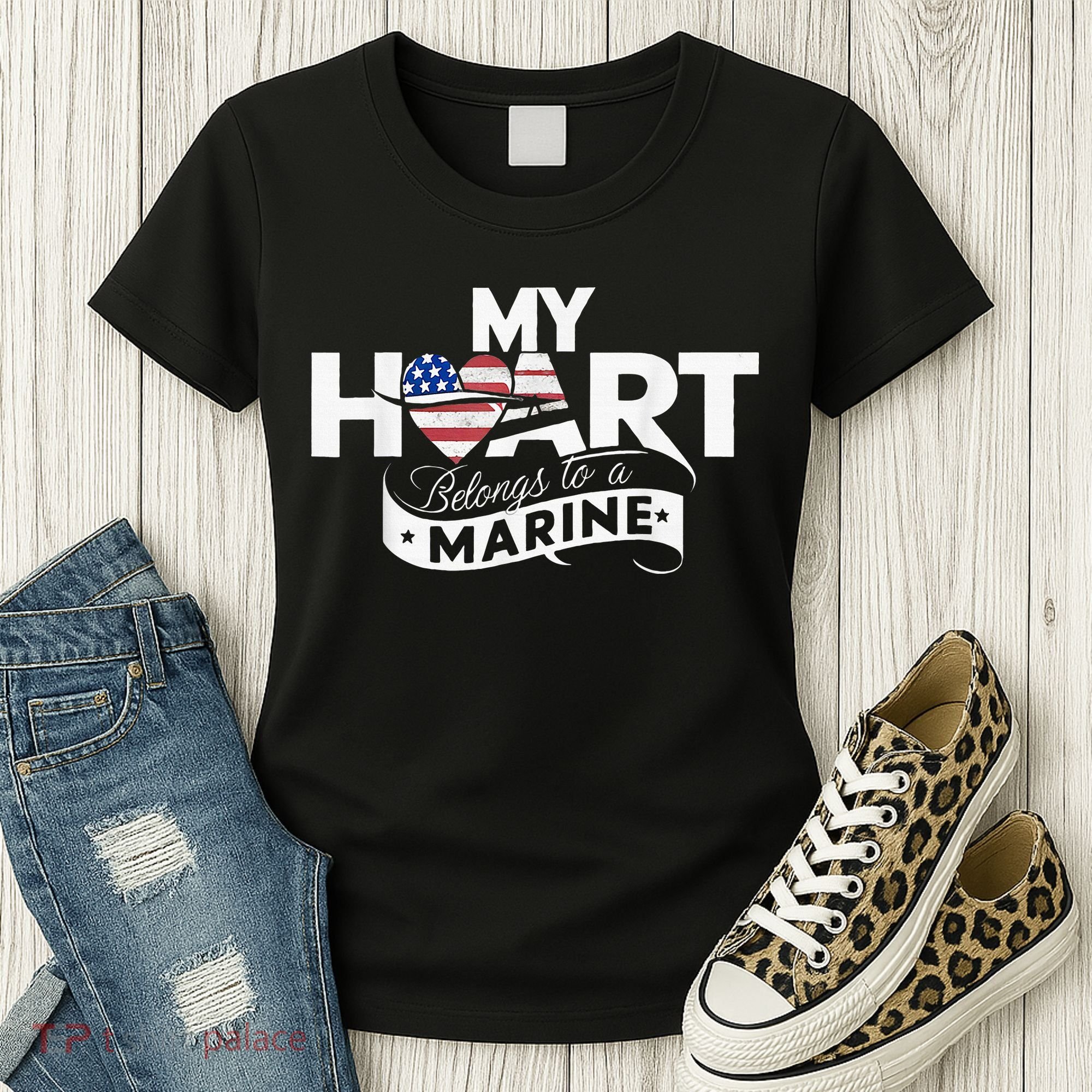 My Heart Belongs To A Marine Women's T-Shirt