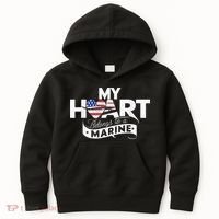 My Heart Belongs To A Marine Kids Hoodie thumb 0