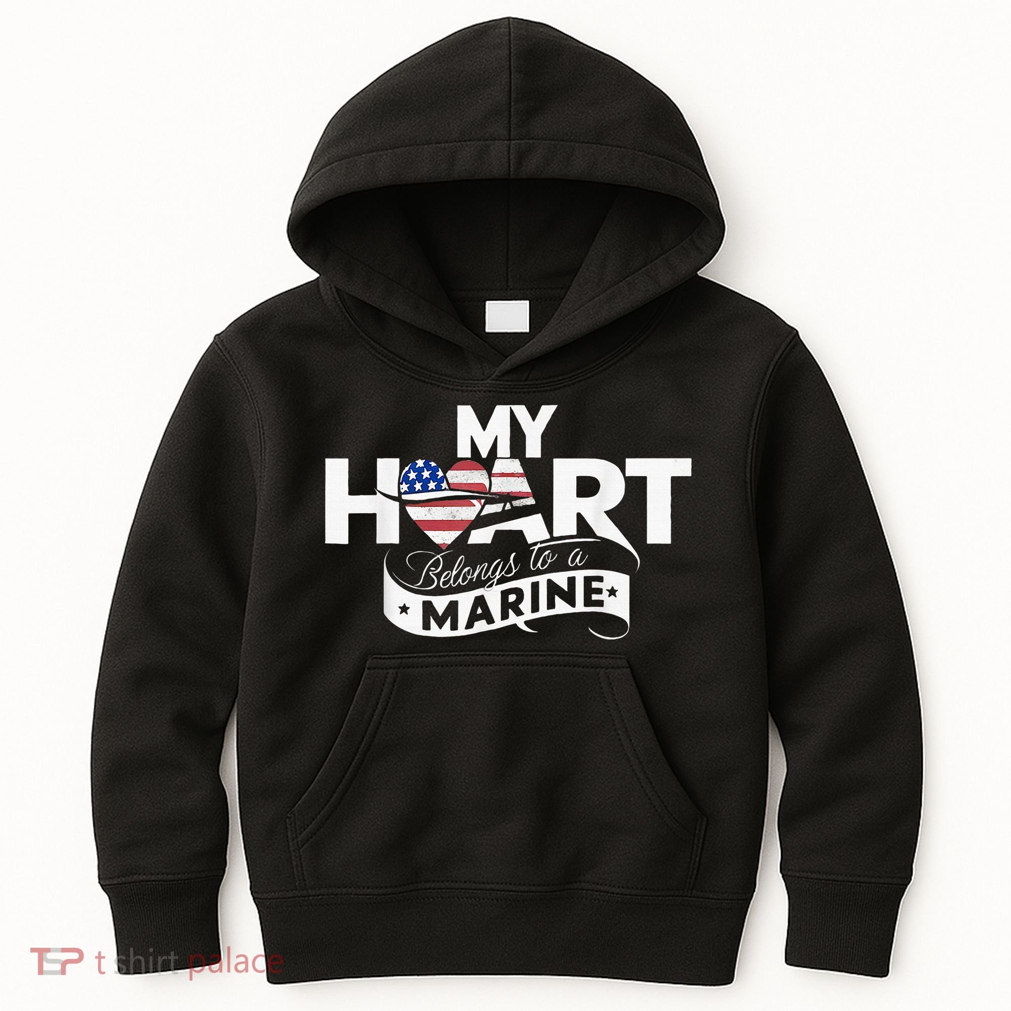 My Heart Belongs To A Marine Kids Hoodie