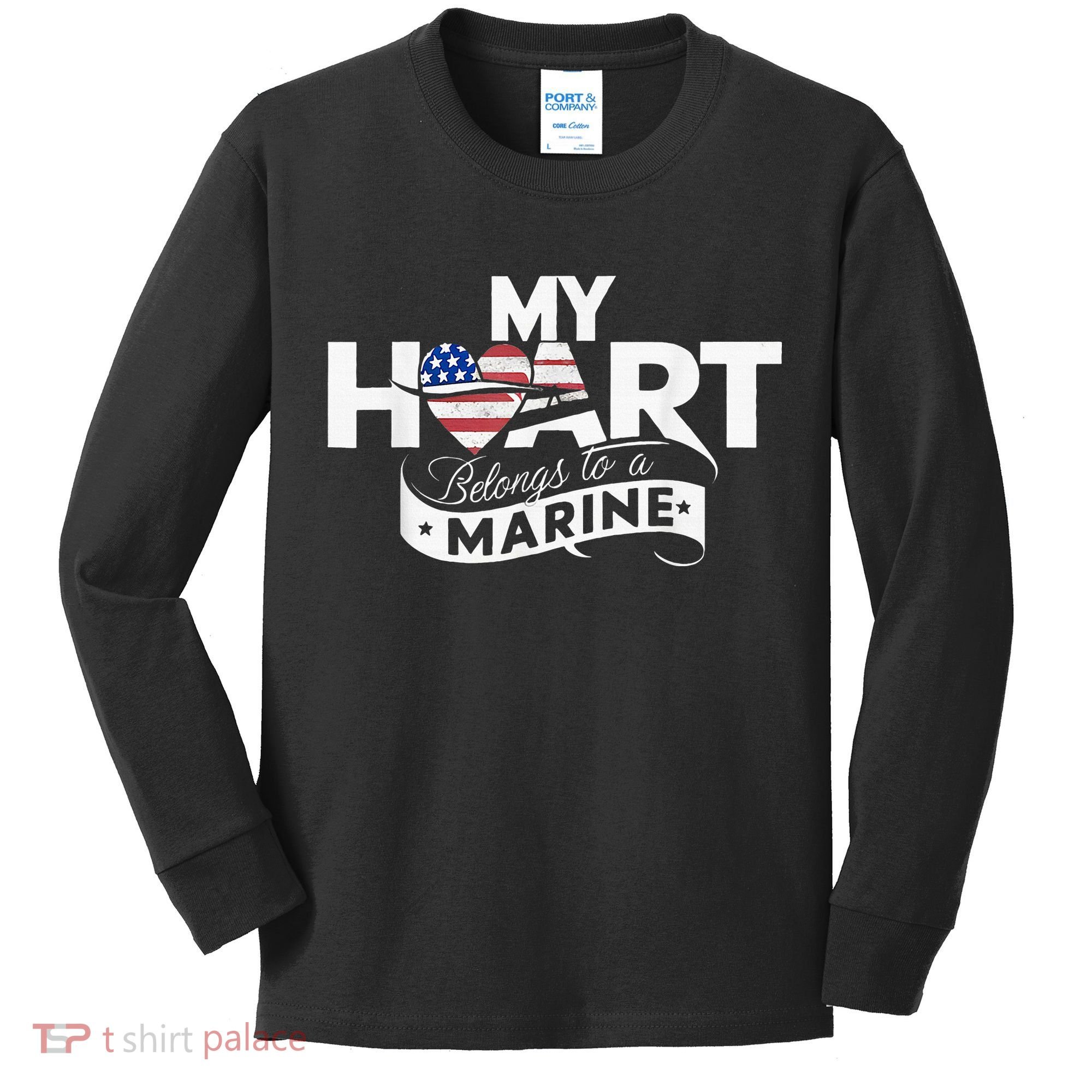 My Heart Belongs To A Marine Kids Long Sleeve Shirt