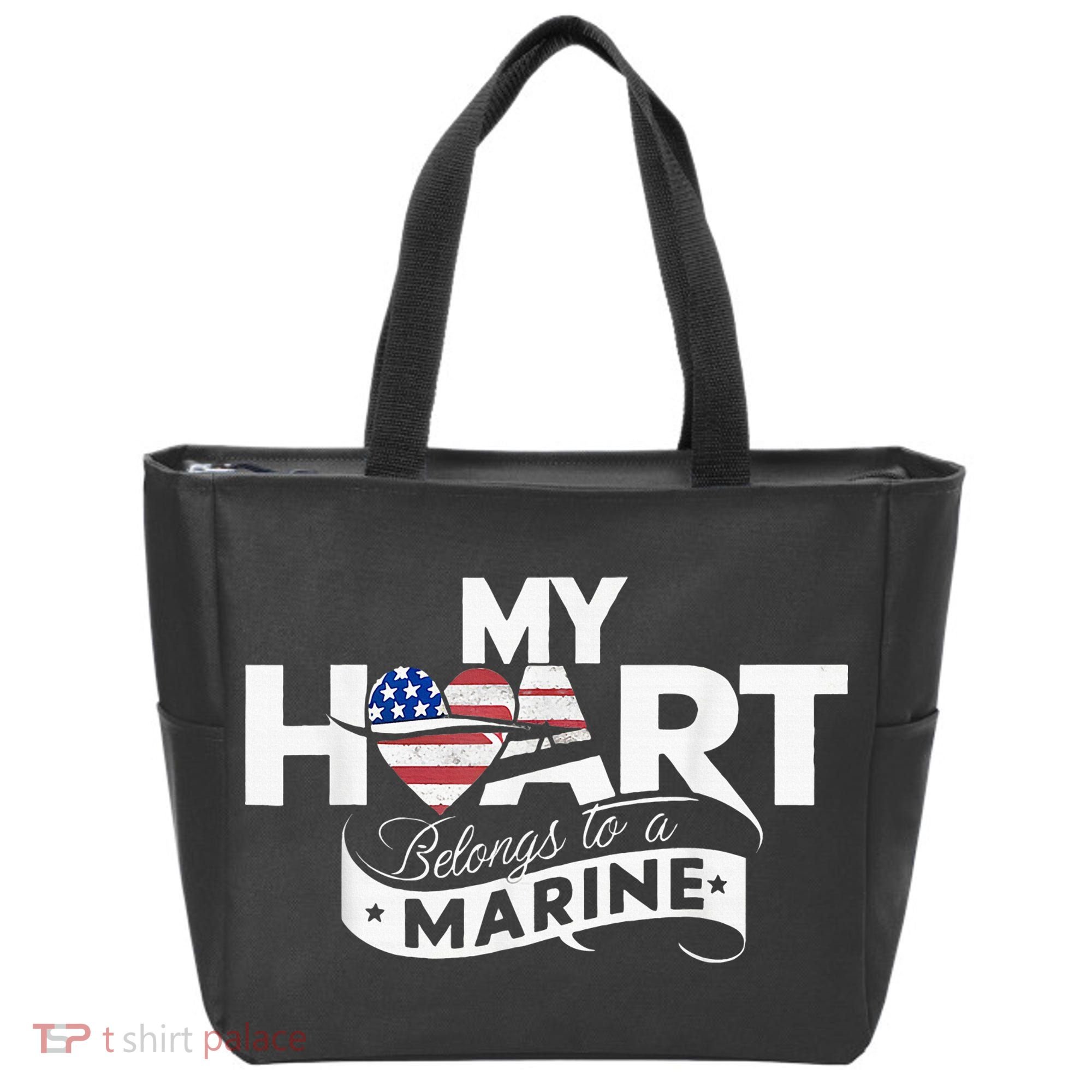My Heart Belongs To A Marine Tote Bag