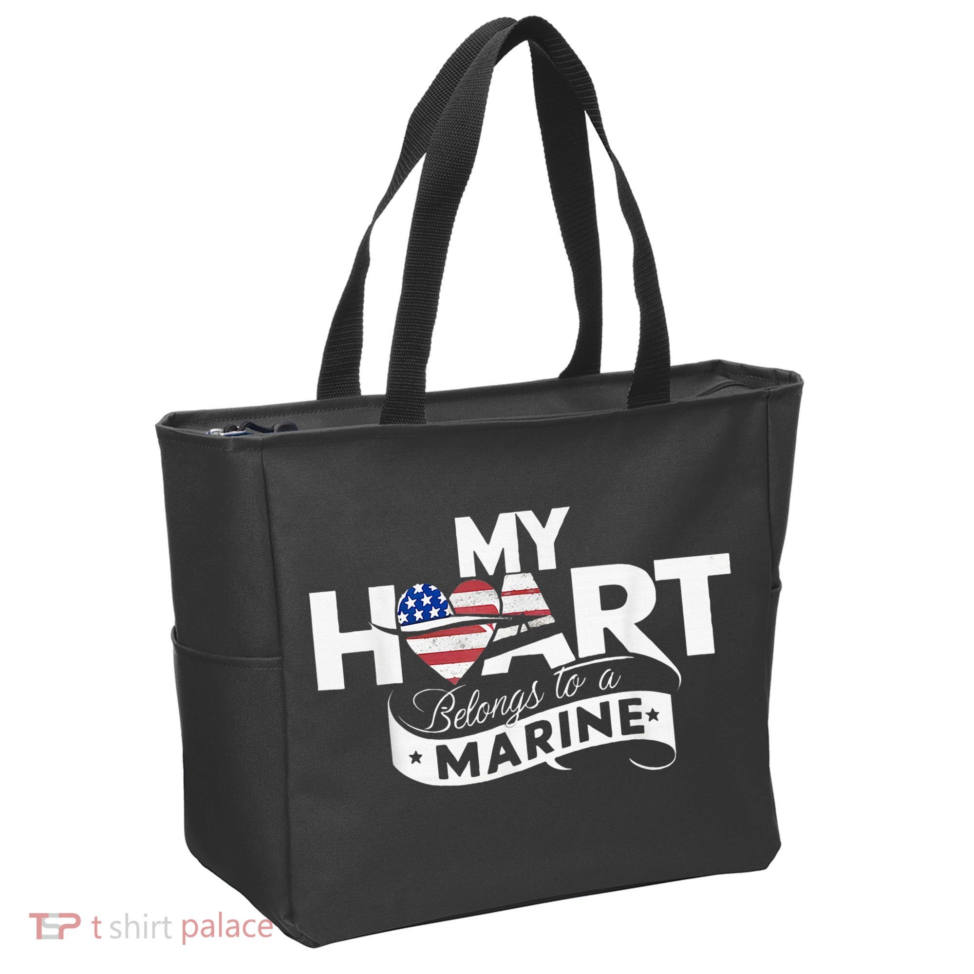 My Heart Belongs To A Marine Tote Bag
