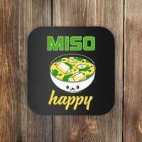 Miso Happy Cute Kawaii Miso Soup Bowl Japan Pop Culture Coaster thumb 0
