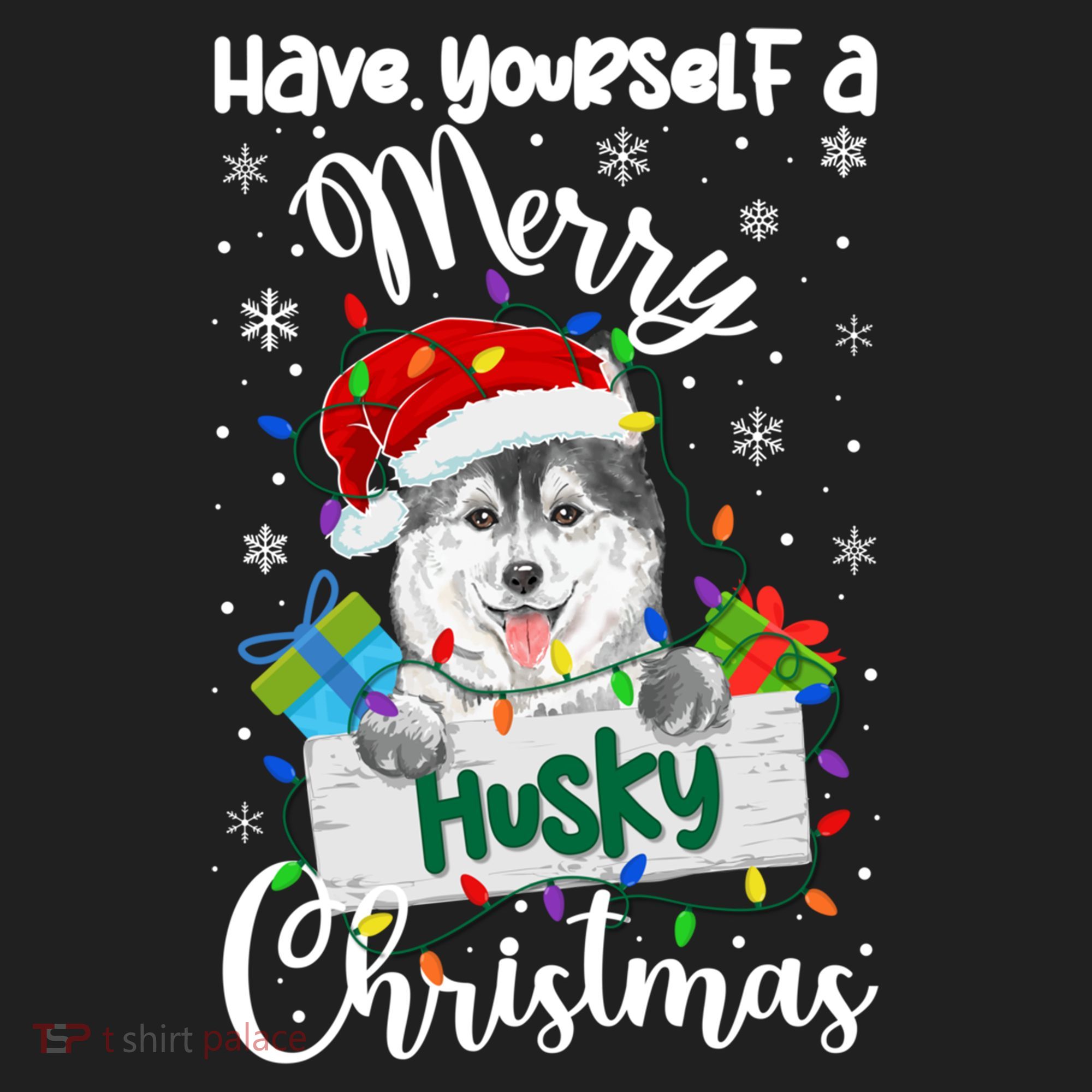 Merry Husky Christmas Siberian Husky Xmas Party Gift Ladies Heavyweight Boxy Pullover Hoodie