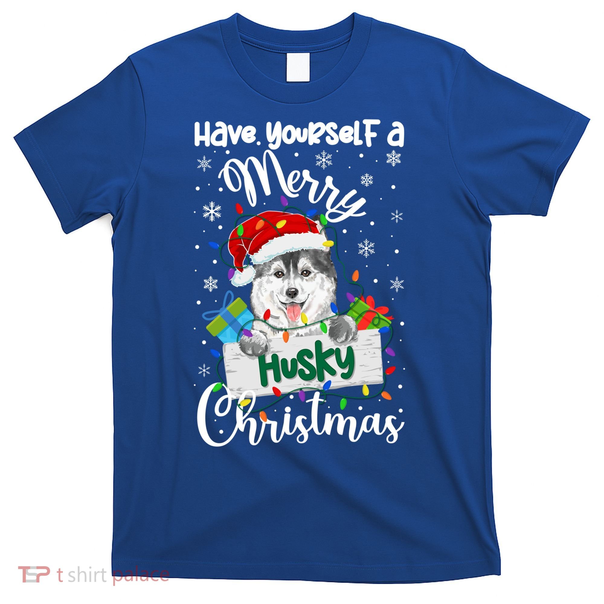 Merry Husky Christmas Siberian Husky Xmas Party Gift T-Shirt