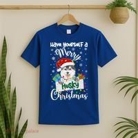 Merry Husky Christmas Siberian Husky Xmas Party Gift T-Shirt thumb 2