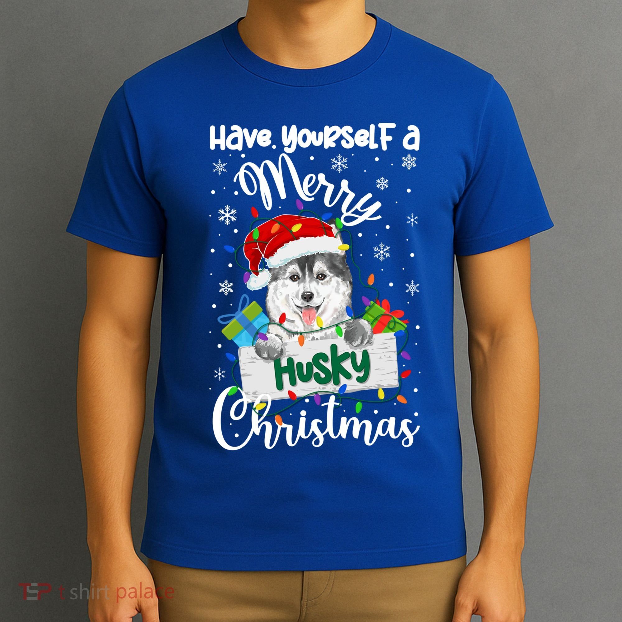 Merry Husky Christmas Siberian Husky Xmas Party Gift T-Shirt
