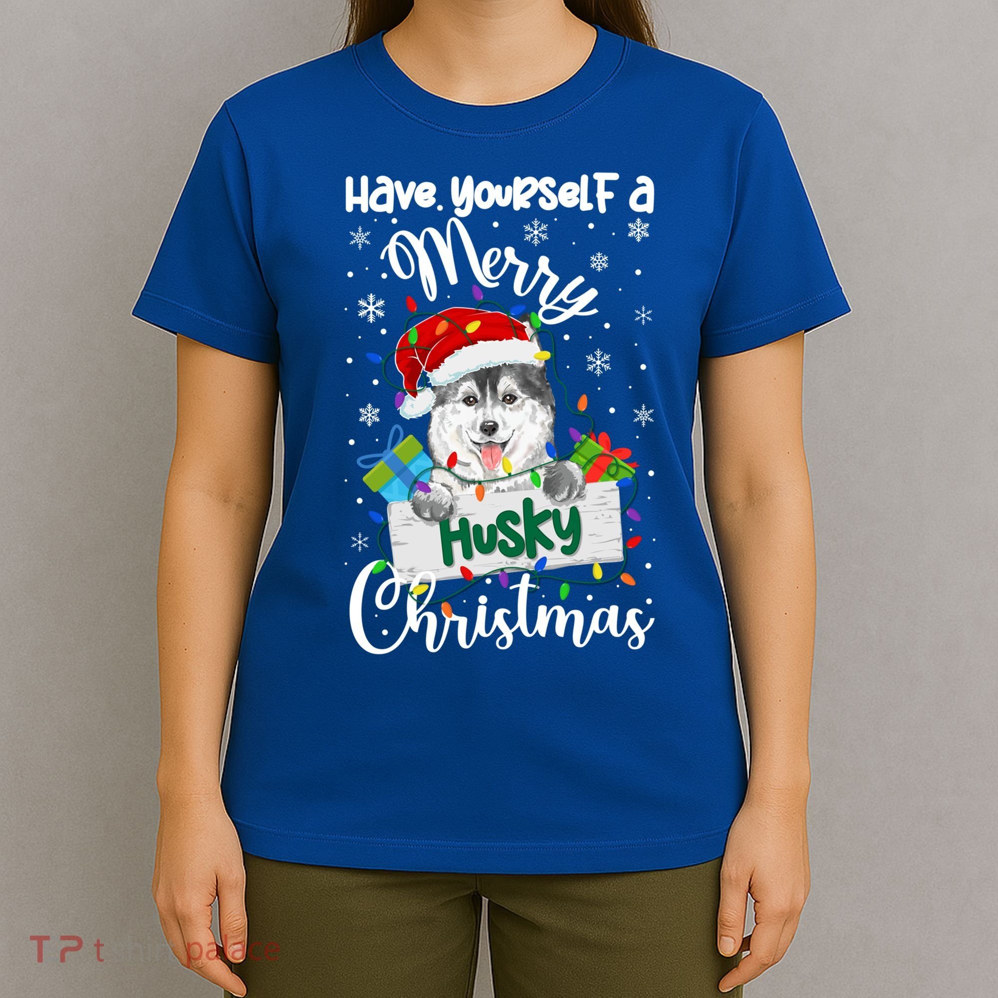 Merry Husky Christmas Siberian Husky Xmas Party Gift T-Shirt