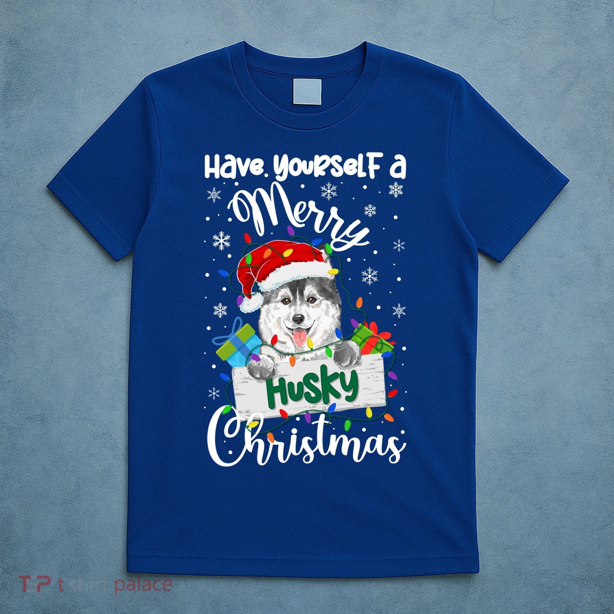 Merry Husky Christmas Siberian Husky Xmas Party Gift T-Shirt