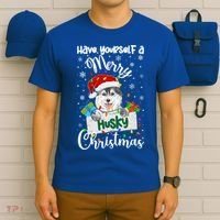 Merry Husky Christmas Siberian Husky Xmas Party Gift T-Shirt thumb 6