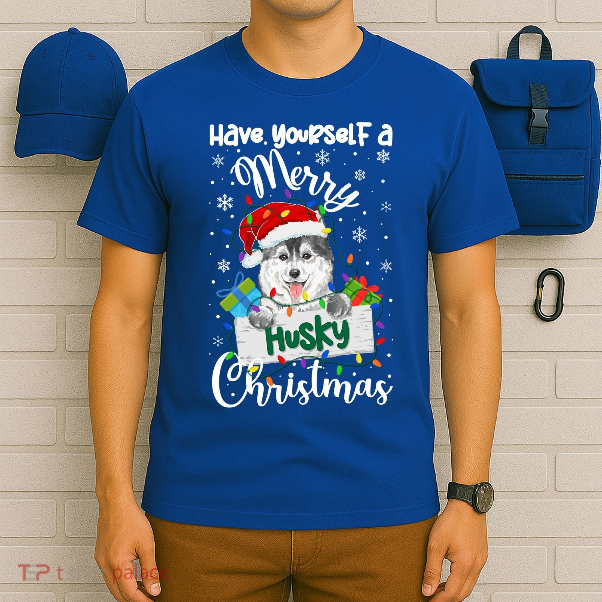 Merry Husky Christmas Siberian Husky Xmas Party Gift T-Shirt