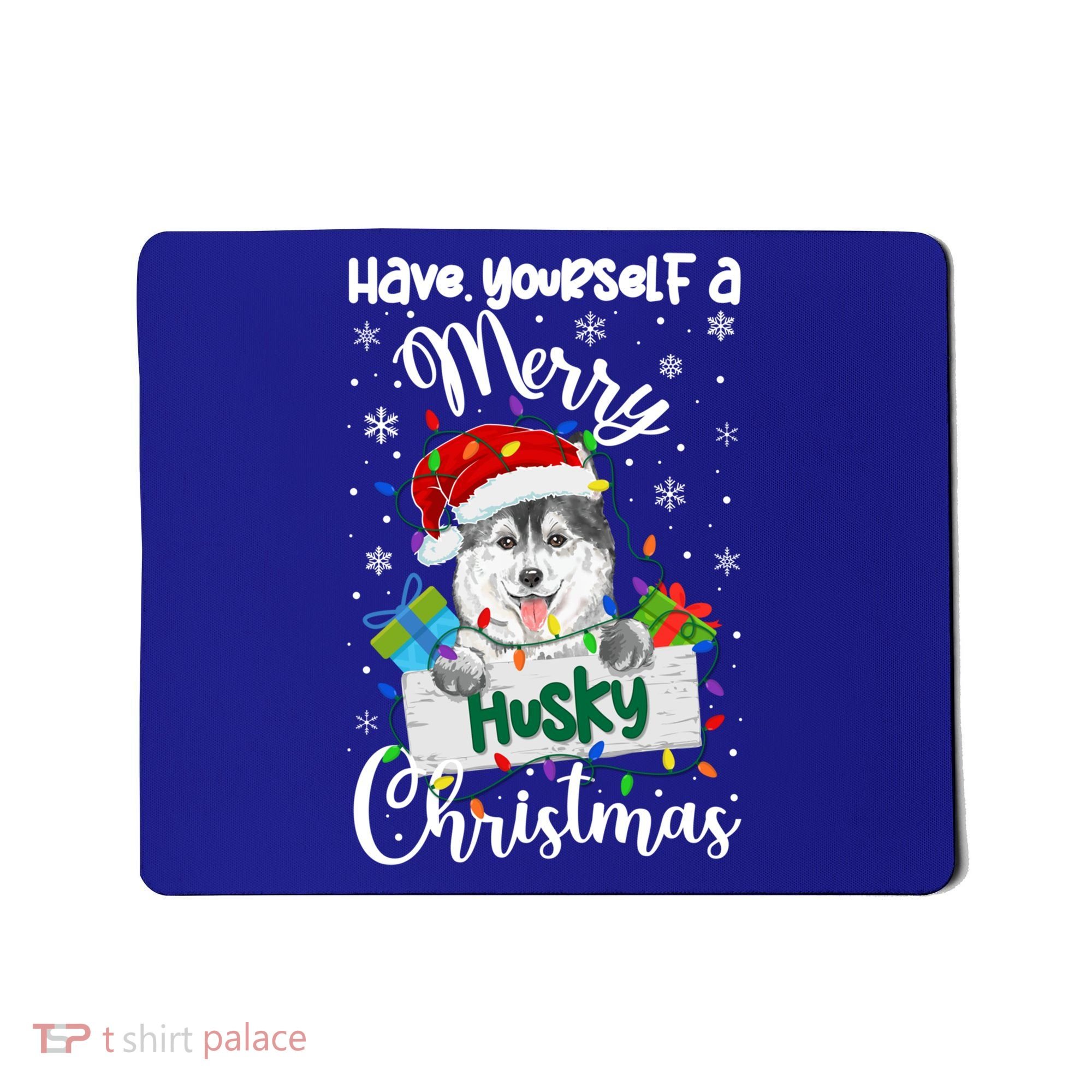 Merry Husky Christmas Siberian Husky Xmas Party Gift Mousepad