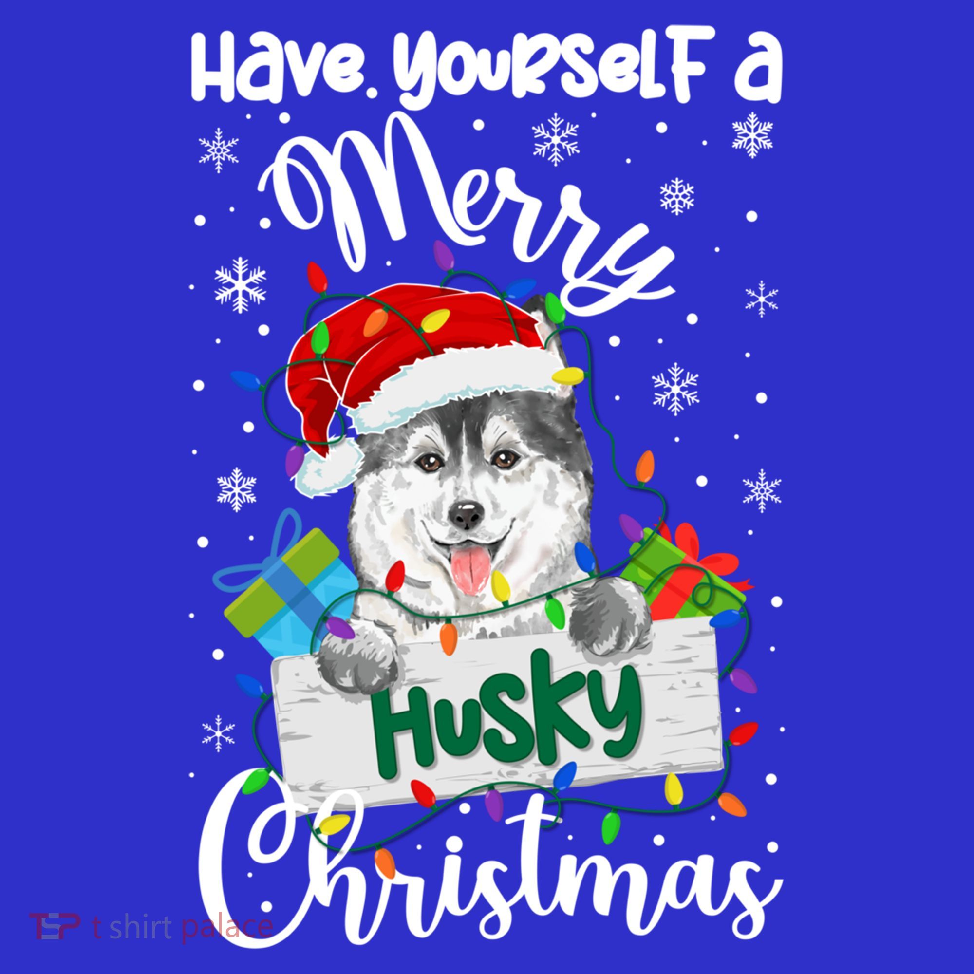 Merry Husky Christmas Siberian Husky Xmas Party Gift Tank Top