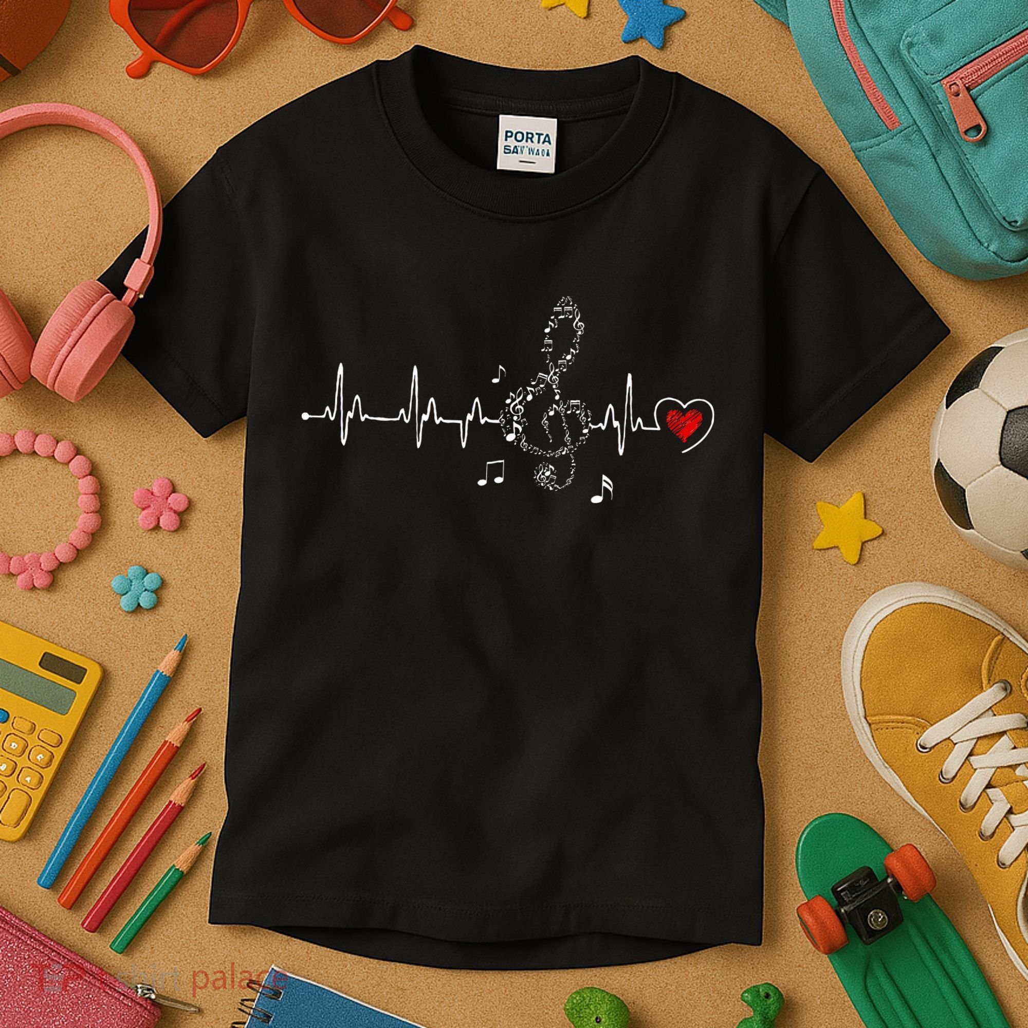 Music Heartbeat Clothing For Music Lovers Kids T-Shirt