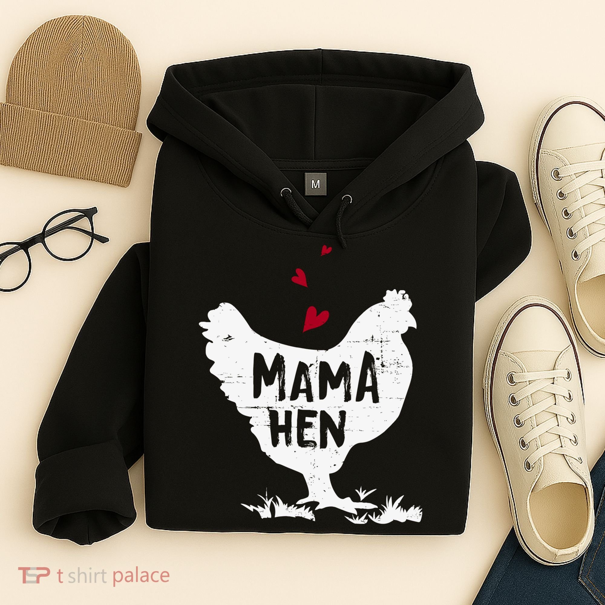 Mama Hen Chicken Funny Farmer Hen Chicken Mama Hoodie