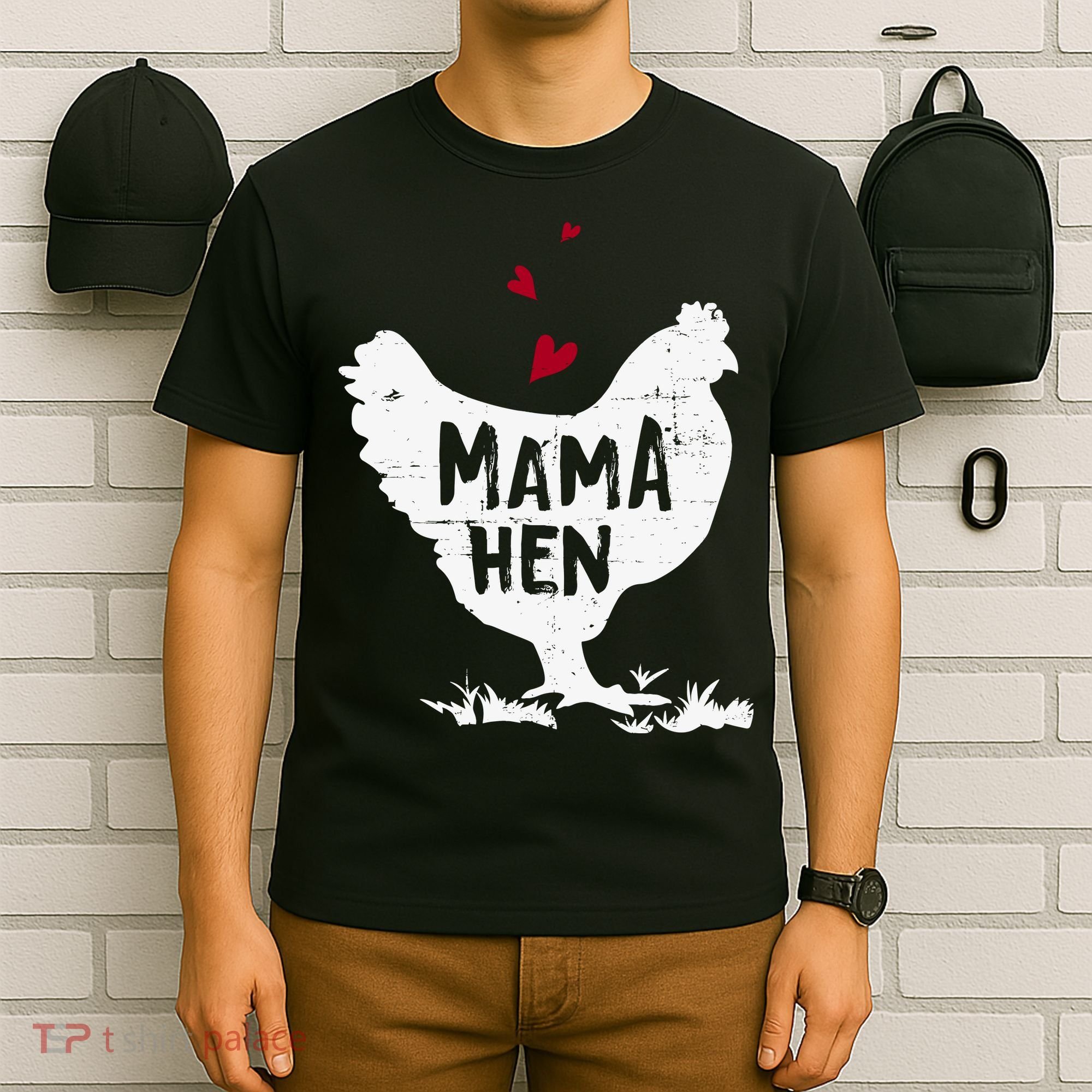 Mama Hen Chicken Funny Farmer Hen Chicken Mama T-Shirt