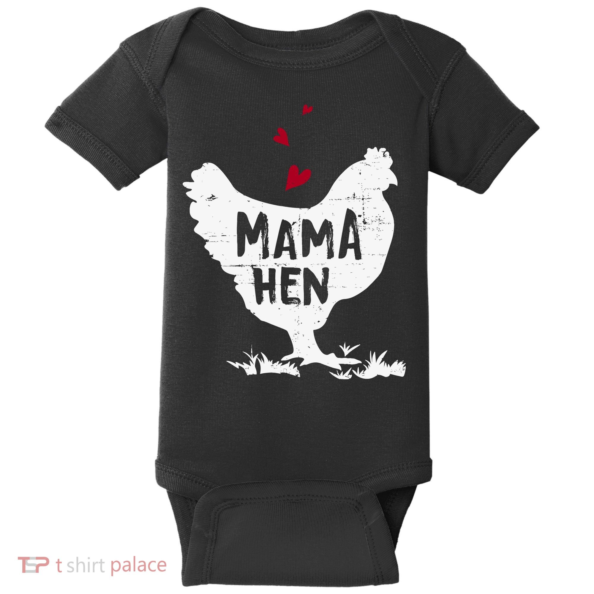 Mama Hen Chicken Funny Farmer Hen Chicken Mama Baby Bodysuit