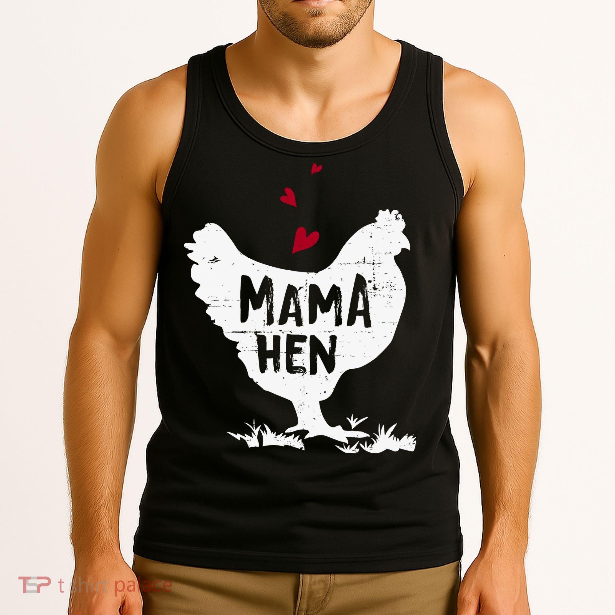 Mama Hen Chicken Funny Farmer Hen Chicken Mama Tank Top